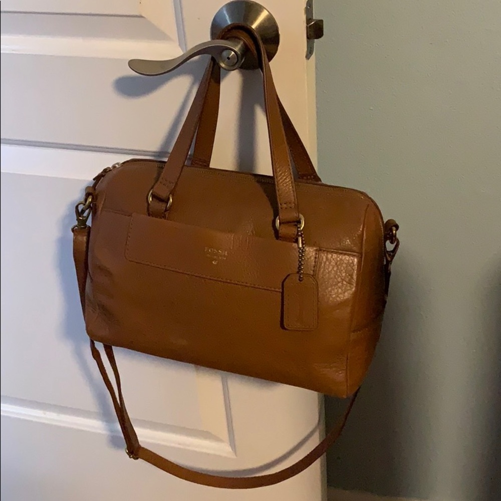 Fossil Amanda camel satchel/cross body